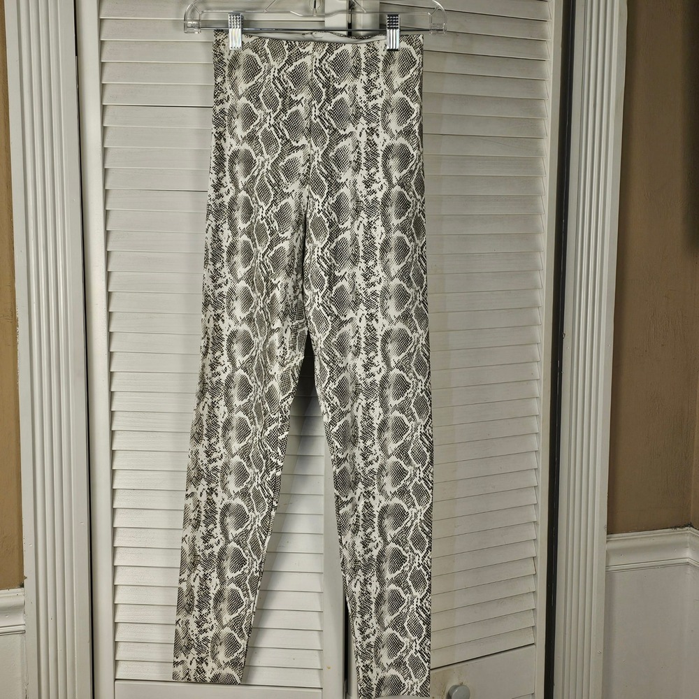 Commando Womens Gray White Faux Leather Snake Print Pants Medium - Picture 1 of 4
